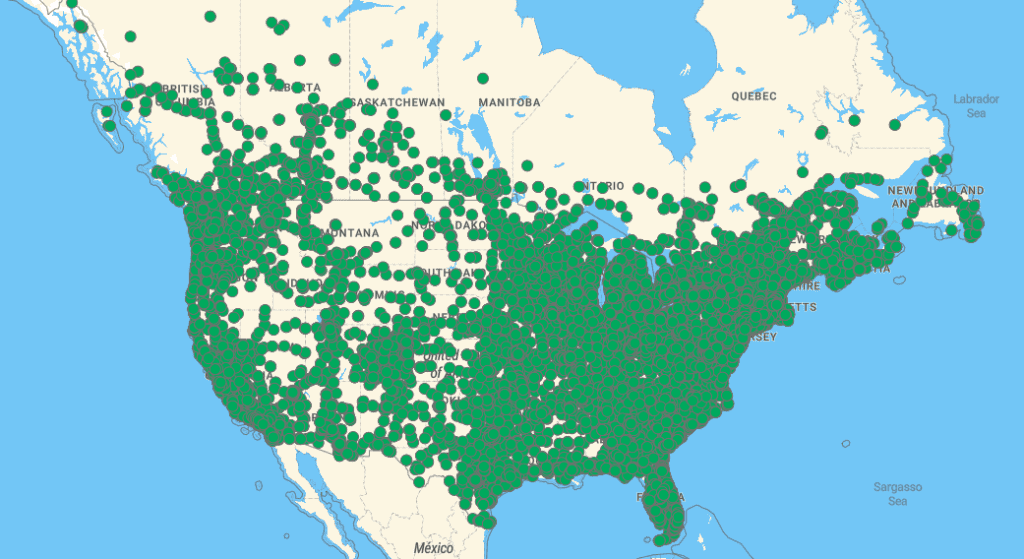 Electric Vehicle Charging Station Locations in USA